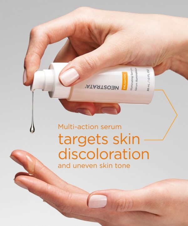 30161_neostrata_enlighten_illuminating_serum_v3.jpg Neostrata produkt pumpas ut på finger och droppar.